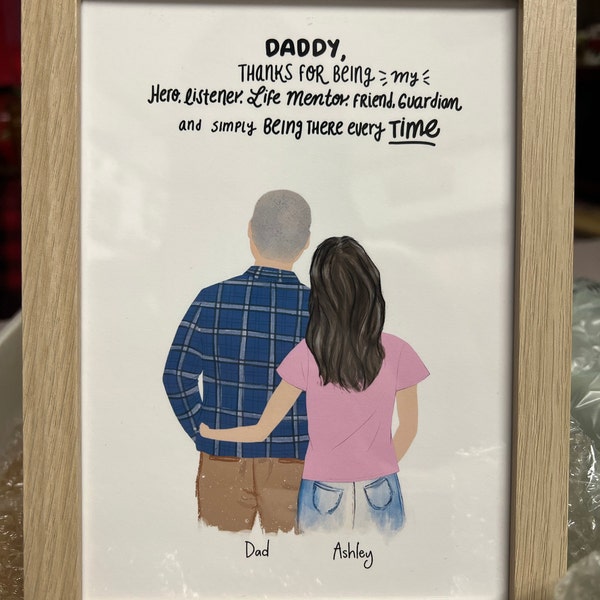 Personalized Framed Wall Art Dad and Daughter, Father's Day Gift Idea ...