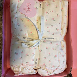 Coquette Floral Duvet Cover Set, Ruffle Twin/Full/Queen Double Gauze Cotton Duvet Cover Set