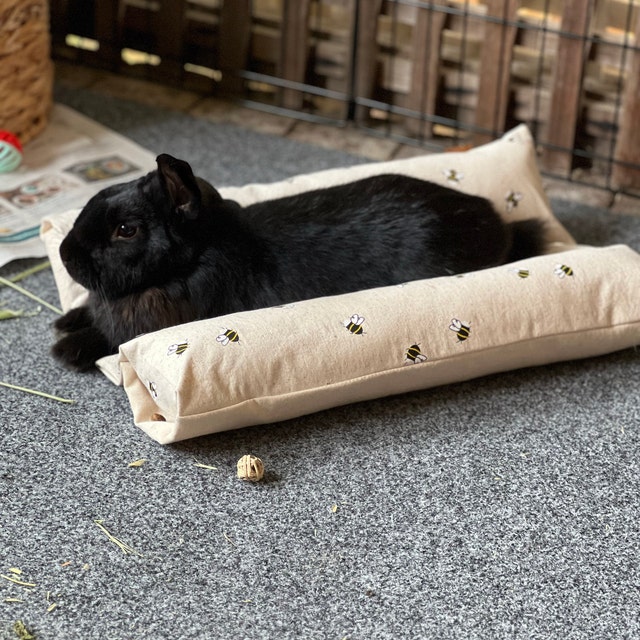 Cuccia Morbida Per Conigli E Piccoli Animali - 43.5x38cm, Con Cuscini E Fodera Reversibile, Colori Rosa E Grigio - Foto 5