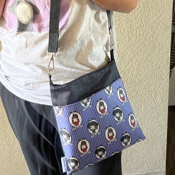 Lyric Inspired Crossbody Bag - Small Canvas Sling Bag With Band Quote