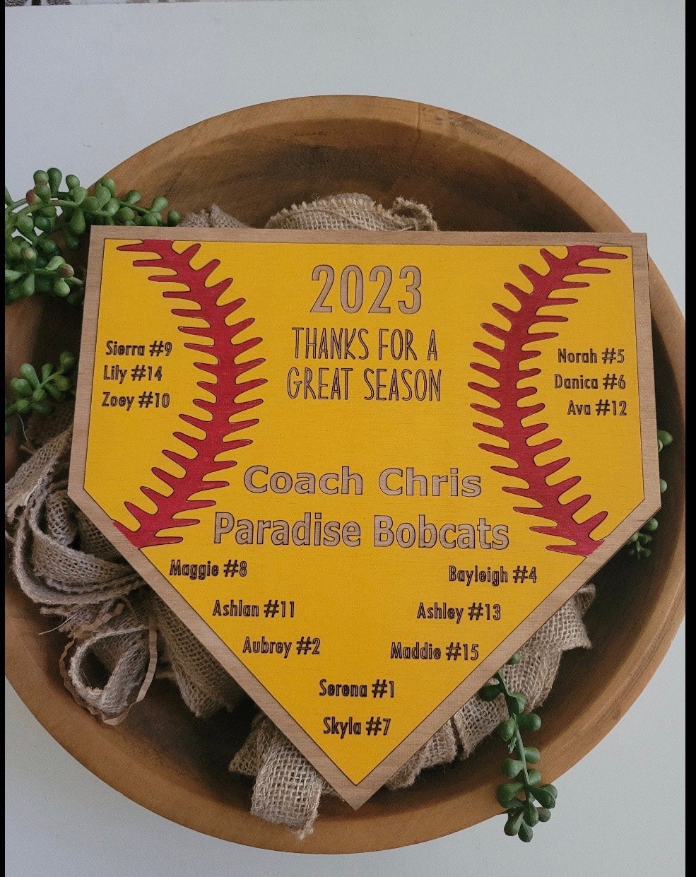 SOFTBALL COACH GIFT + Softball Plaque + Coach Plaque + End of Season Gift + Personalized Gift