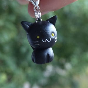 Kawaii Black Cat Charm: Polymer Clay Miniature Pet - Etsy Kawaii Black Cat Charm: Polymer Clay Miniature Pet - Etsy