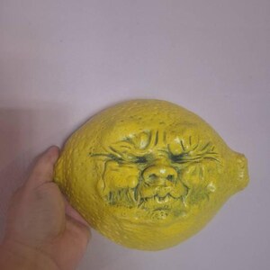 Handmade Original Lemon Face Wall Sculpture, Ready-to-hang Handmade Original Lemon Face Wall Sculpture, Ready-to-hang
