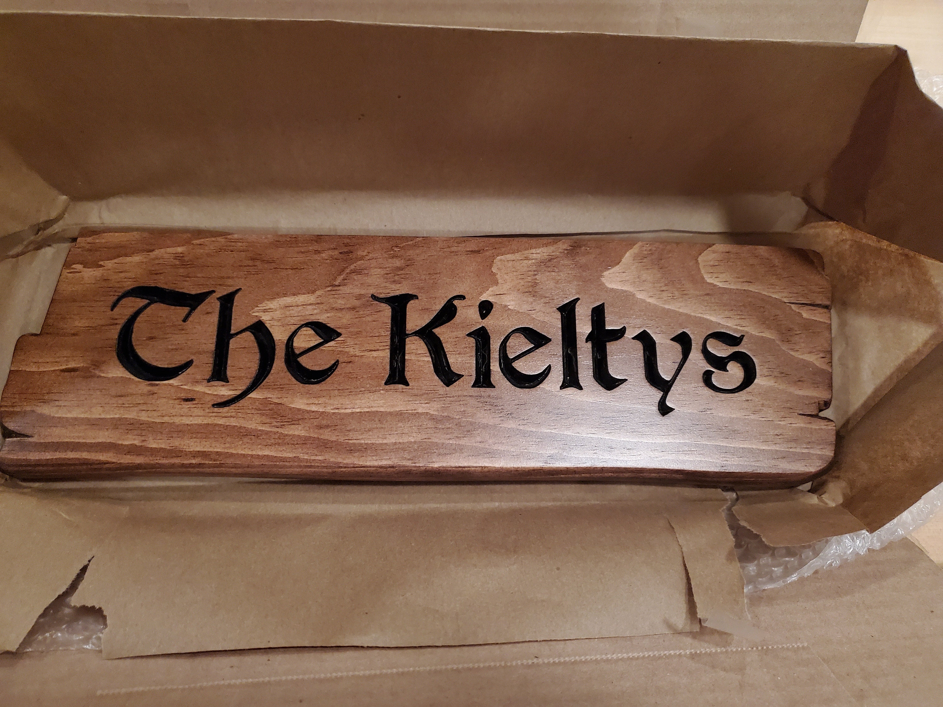 Personalized Carved Wood Sign: Rustic Outdoor Decor