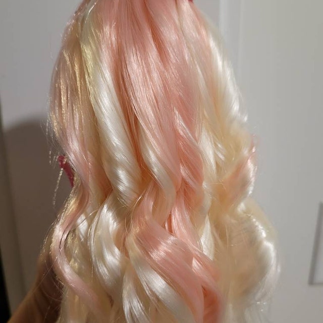 Nylon Doll Hair Champagne Blonde - Rerooting Customs, Doll Rehair