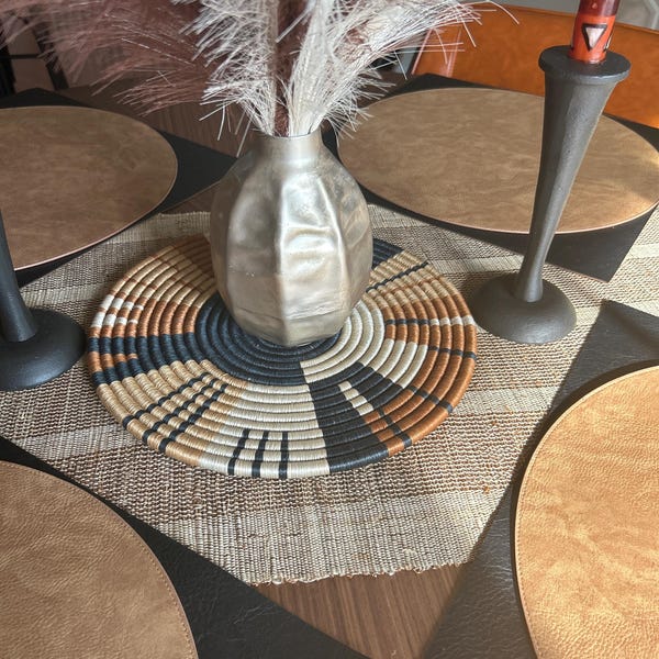 Traditional African Handwoven Wall Plate Placemat Trivet Made in Rwanda ...