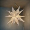 Light up white paper christmas star with led battery lights