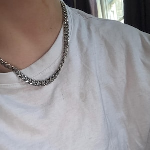 Mens Pearl and Gold Necklace, Mens Necklace, Gold Chain Man, Shell Pearl Chain, Half Pearl Half Cuban Link Chain Choker - Man Jewelry