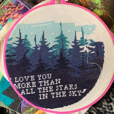 Easy Modern Cross Stitch Pattern, One Color Counted Cross Stitch Design ...