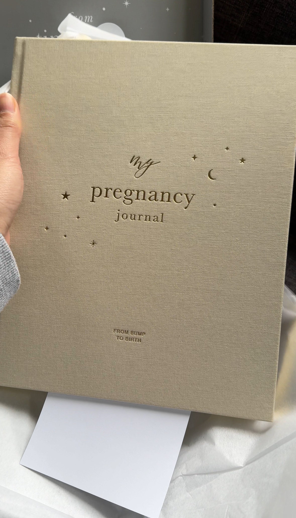 My Pregnancy Journal, Expectant Mother Gift, Pregnancy Planner - Pearl - gift for parents to be, pregnancy record book w/gilded edges