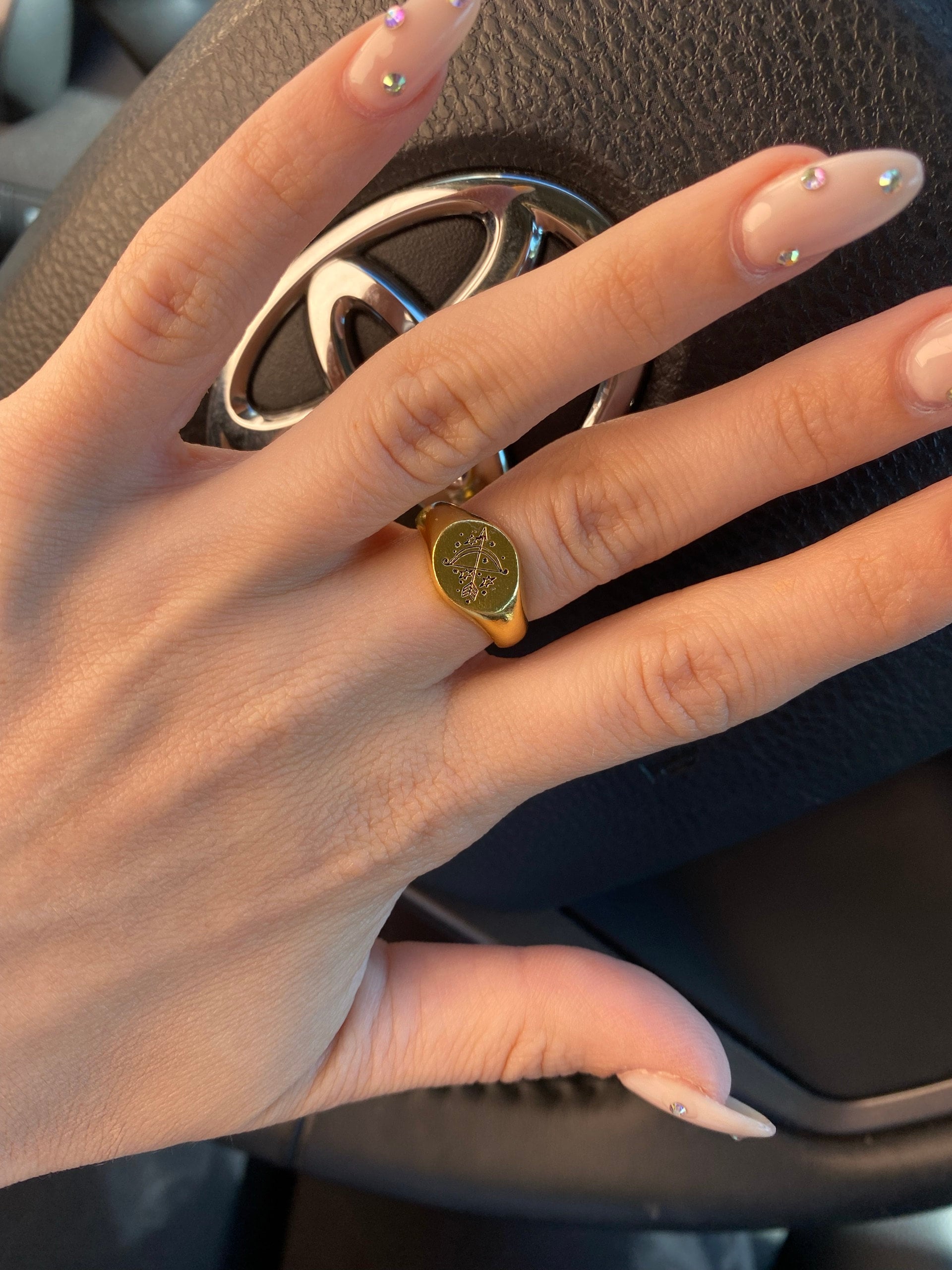 Custom Zodiac Signet Ring by Caitlyn Minimalist • Personalized Chunky Statement Ring • Celestial Jewelry • Best Friend Gift • RM77