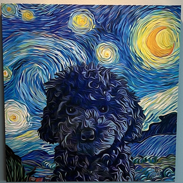 Van Gogh's Starry Night On a Pantone Postcard painted by me! : r/artstore