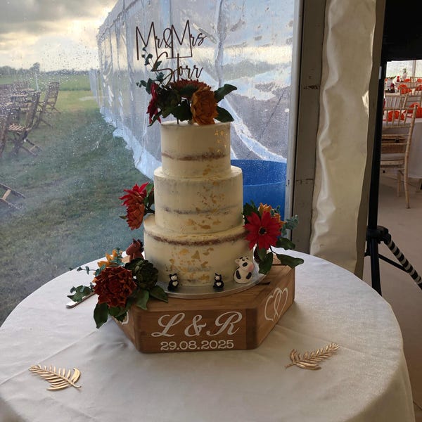 Wedding Cake Stand Keepsake Personalised Decoration - Etsy UK