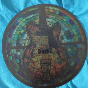 Guitar #1: Stained Glass Style Window Hanging - Etsy