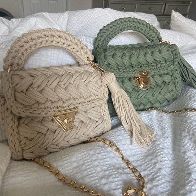 Hand Woven Bag/handmade Bag/crochet Bag/knitted Bag/hand Knitted Bag ...
