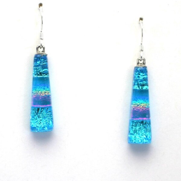 Mayra Open Frame Earring Gold Dichroic Glass main image 1