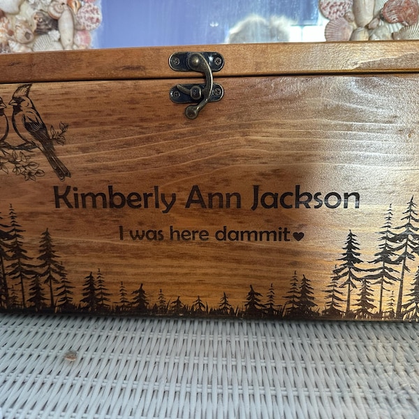 Personalized Cedar Custom Keepsake Box – Engraved Wooden Memory Box ...
