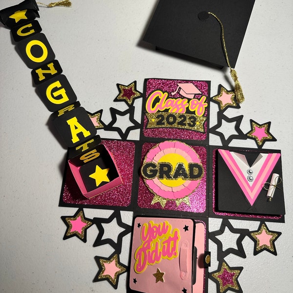 GRADUATION Box - 3D SVG | Instant Download | Grad Explosion Box ...