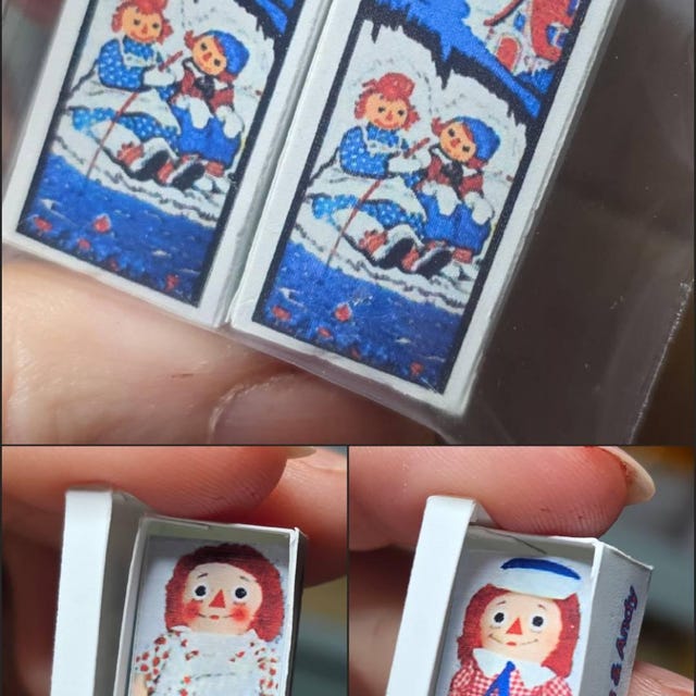 Raggedy Ann & Andy Doll Box Set - Dollhouse Miniature (1:12 Scale