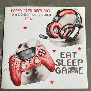 Personalised Gamer Birthday Card Grandson Son Brother Teenage - Foto 12