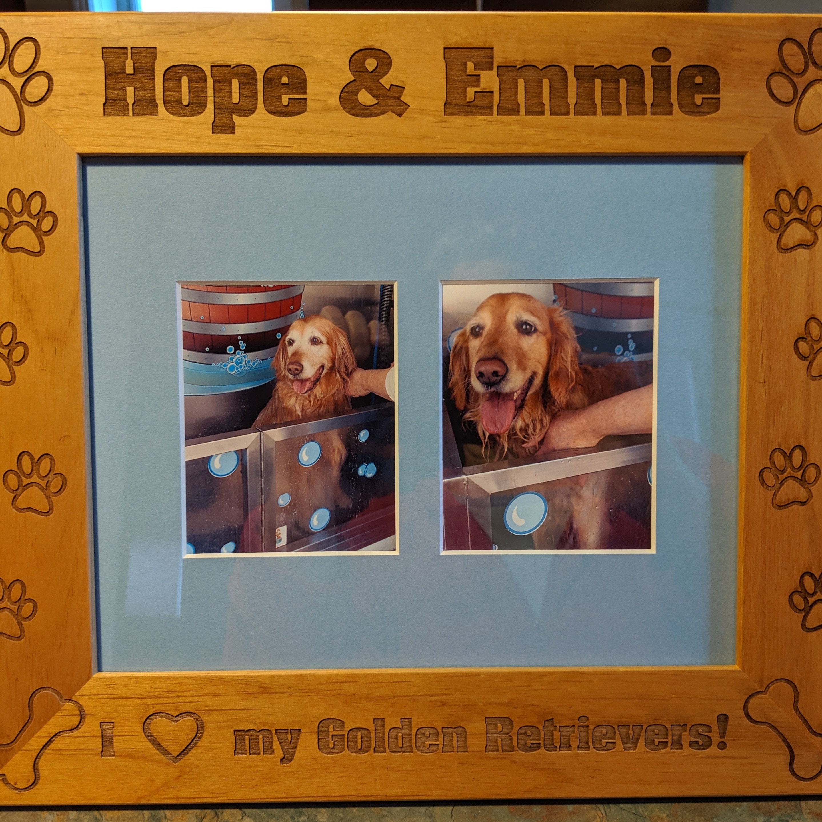 I Love my Golden Retriever // Personalized Engraved Photo Frame