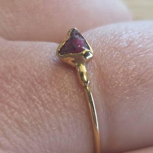 Customer photo from Janelle, Dainty Raw Ruby Ring in Yellow Gold