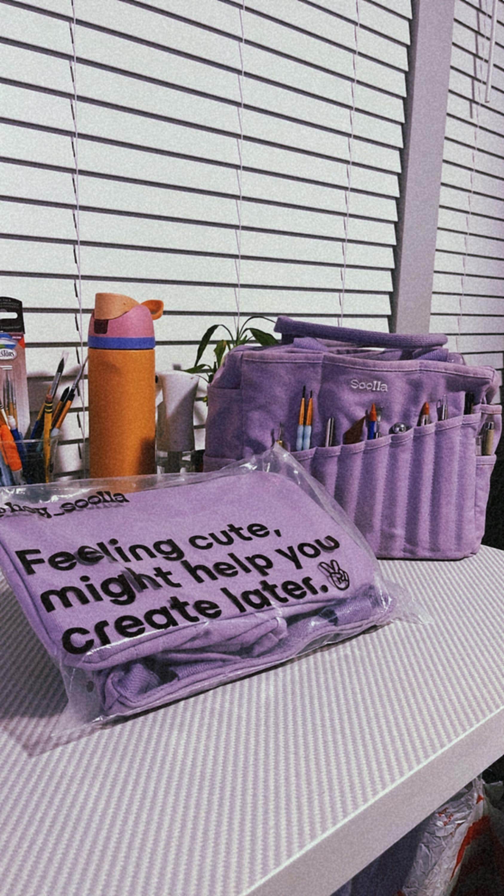 Lilac Love Soolla® Studio Artist Bag, Art Supply & Pottery Tool Bag, Art Supplies Organizer, Knitting Project Bag, Crochet Lavender, Gift
