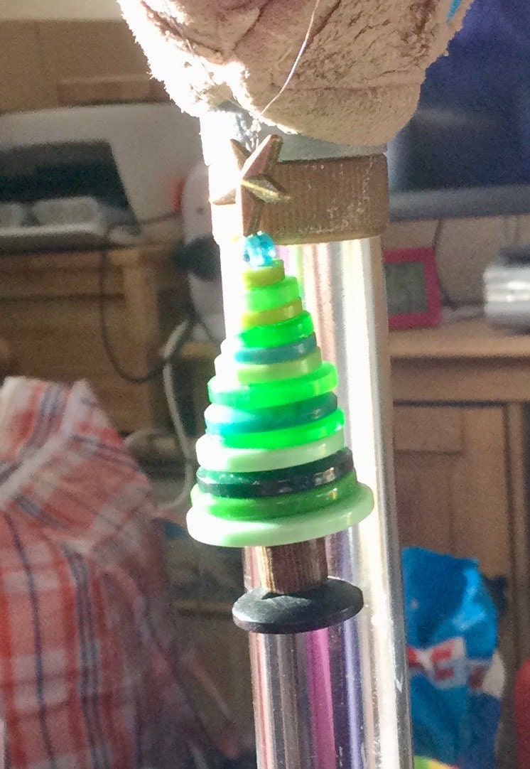 Button Christmas Tree Decoration, Make Your Own Kit or Ready Made, Christmas Ornaments, Stocking Stuffer, Mini Christmas Tree, Xmas Activity