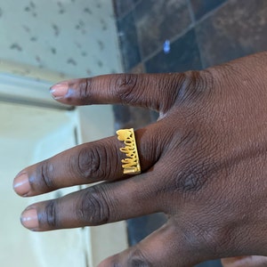 Personalized Name Ring Cursive Font Name Ring Custom Name Ring ...