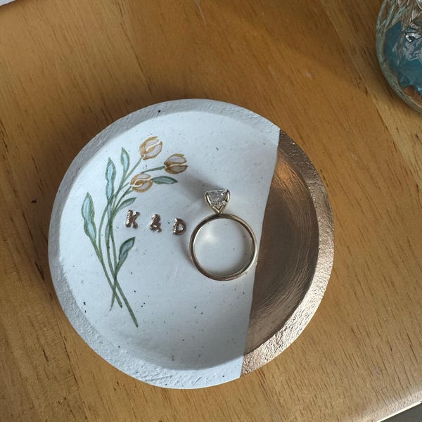 Custom Engagement Ring Dish – Personalized Jewelry Catch-all, Ideal for ...
