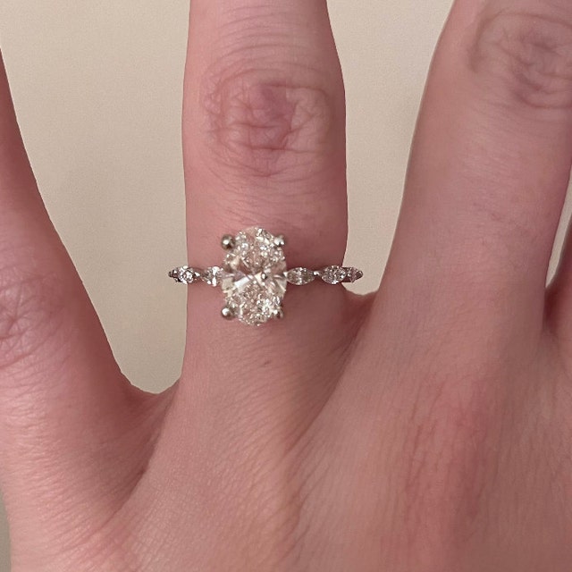 4.30 Carat Oval Cut CVD Hpht Diamond Engagement Ring