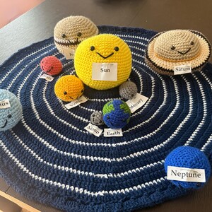かぎ針編みの太陽系惑星のPDFパターン、天の川編みぐるみ（デジタル