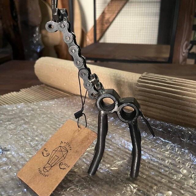 メタルクラフトネジ溶接 細工鉄細工クリスマスプレゼント Metal Giraffe Decor Iron Handmade Welding Art Sculpture