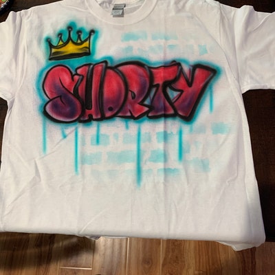 Airbrush T Shirt Graffiti Bricks Crown - Etsy