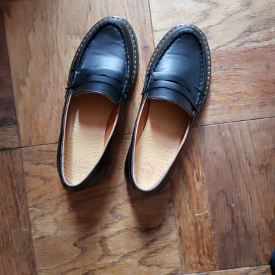 Penny Loafer Classic Women Black Loafers, Flat Black Shoes - Etsy