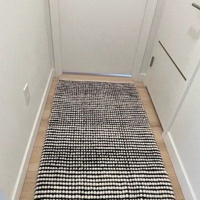 The Indoor Store Hand Woven Chunky Wool Area Rug, Black & Off-white ...