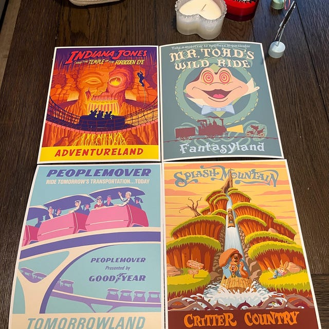 Vintage Disneyland Mr. Toad's Wild Ride Attraction Poster, Disney