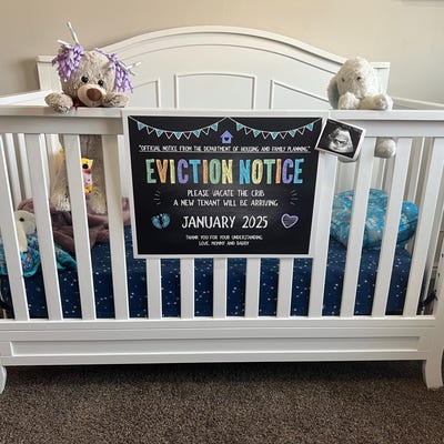 Editable Eviction Notice Baby Pregnancy Announcement for Sibling ...