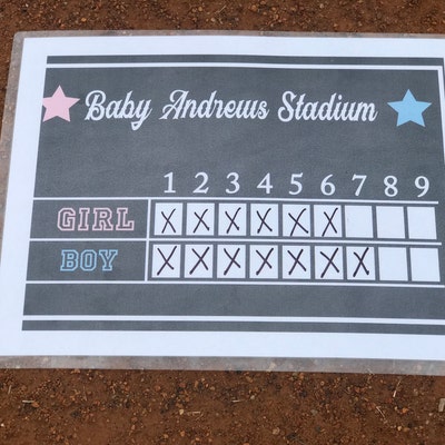Gender Reveal Baseball Scoreboard baseball Gender Reveal, Baseball Baby ...