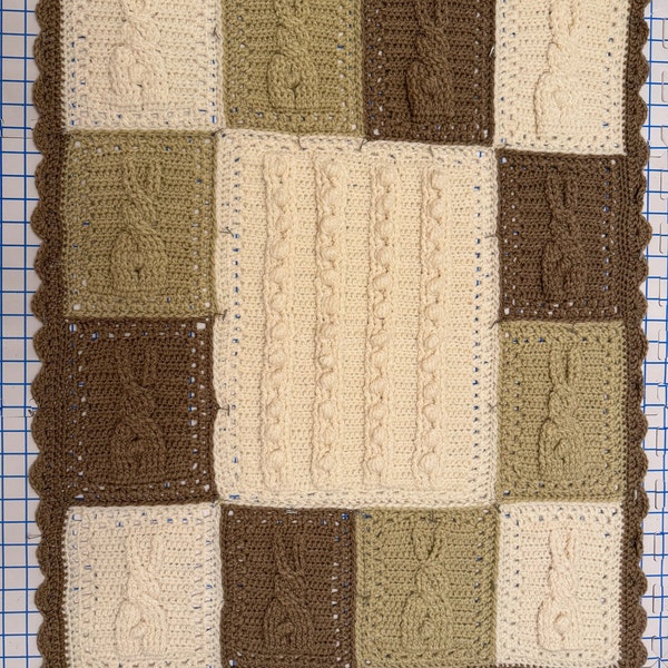 CROCHET PATTERN Bunny Cable Blanket - PDF Download - Etsy