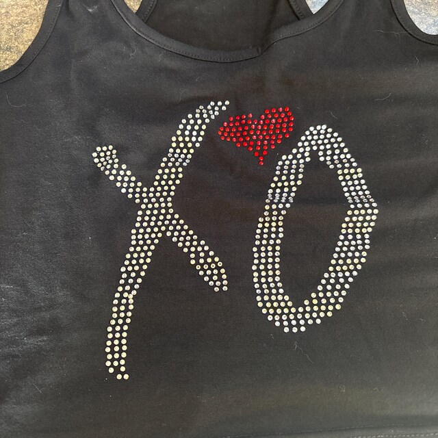 The Weeknd Rhinestone XO T Shirt, New, Women's Vneck, Gildan 100