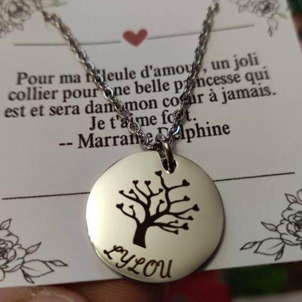 Collier à pendentif lettre dorée en acier inoxydable - Bijoux Steel