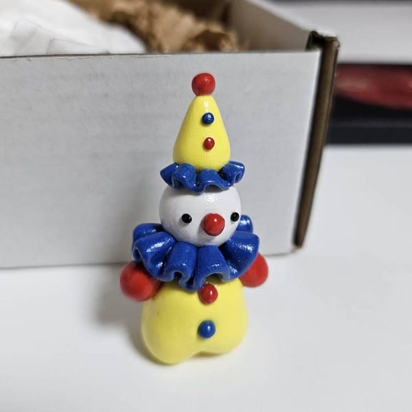 Rainbow Mini Clown Handmade Figurine - Etsy