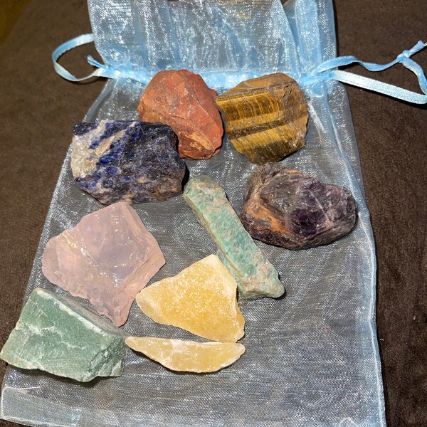 Raw Crystal 7 Chakra Set Seven Piece Chakra Stone Set 7 Seven Chakra ...