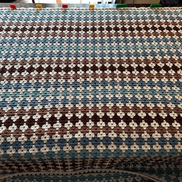 A customer's finished Colorful Granny Stitch Blanket Crochet Pattern