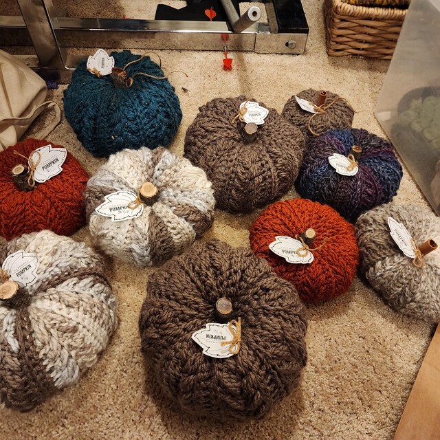 A customer's finished Wheat Stitch Pumpkin Spice Crochet Trio Pattern