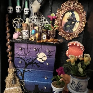 Miniature Witch Furniture 1:12 Scale Creepy Gothic Hutch Haunted ...
