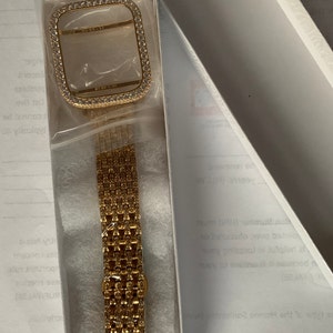 Iced Out Gold Apple Watch Band 38mm 40mm 42mm 44mm and or Apple Watch ...
