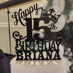 Happy Birthday Cake Topper Aus Acryl Mit Basketball Motiv - 12x15 Cm, Schwarz, Wiederverwendbar