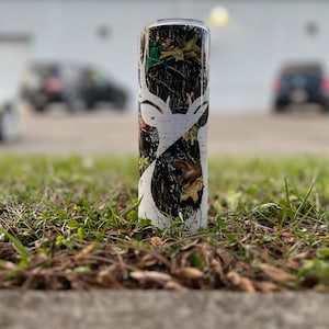 20 Oz Skinny Tumbler Camp Deer Camo and Wood Sublimation Design Digital ...